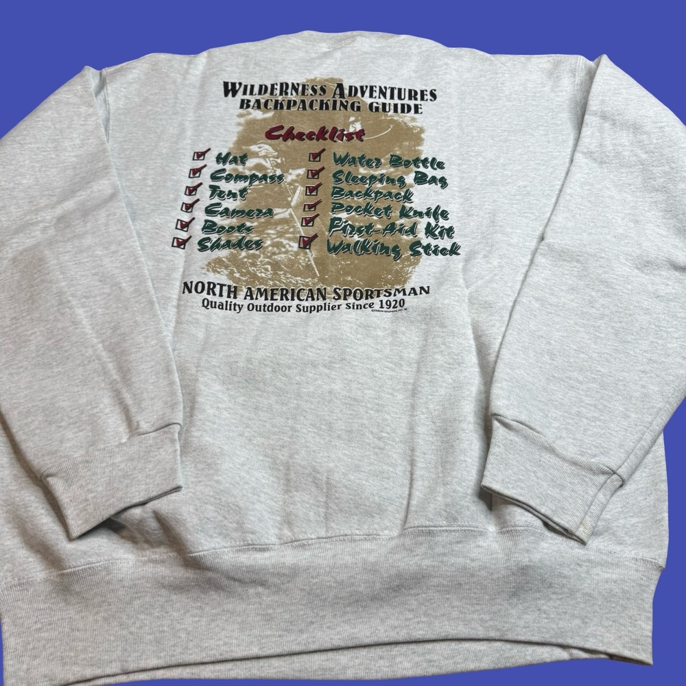 Vintage American Sportsman Backpacking Trail XL Sweatshirt Hiking Outdoor